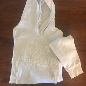 Aeropostale White Fall Hoodie with Sparkle Letters